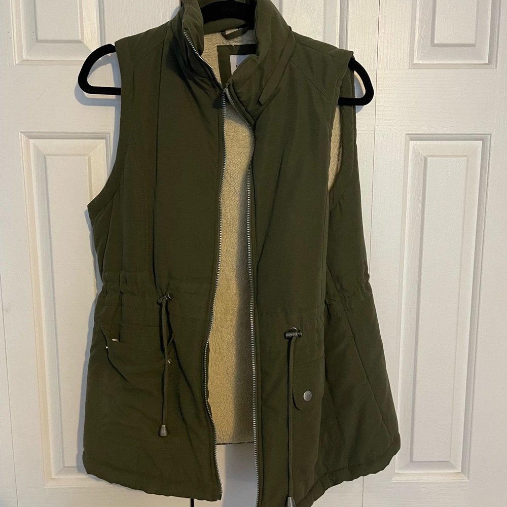 Green Fur Lined Vest